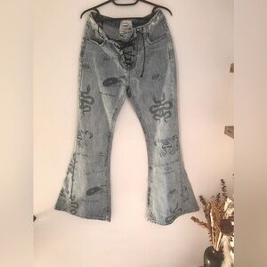 ONETEASPOON lace up flare  ‘MARINE TATTOO’